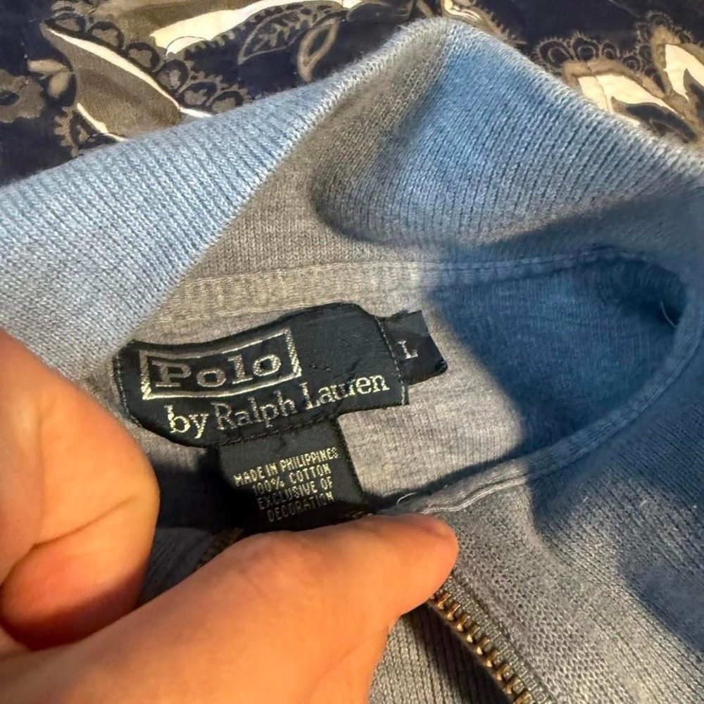 Ralph Lauren Light Blue Quarter-Zip Sweatshirt - Picture 3 of 3